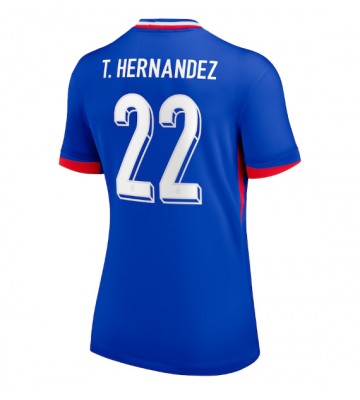 Frankrig Theo Hernandez #22 Replika Hjemmebanetrøje Dame EM 2024 Kortærmet